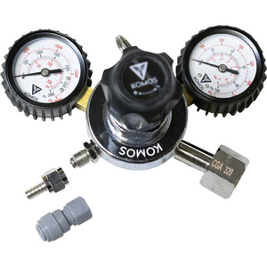 KOMOS® Premium Dual Gauge CO2 Regulator | Industrial-grade | 0–60 PSI operating range | 1/4" flare