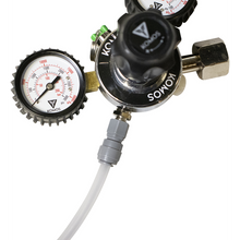 Load image into Gallery viewer, KOMOS® Premium Dual Gauge CO2 Regulator | Industrial-grade | 0–60 PSI operating range | 1/4&quot; flare