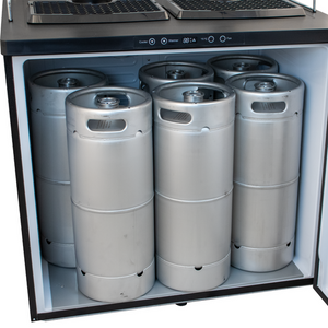 KOMOS® Double-Wide Kegerator with Stainless Double T Bar Tower - 8 Tap